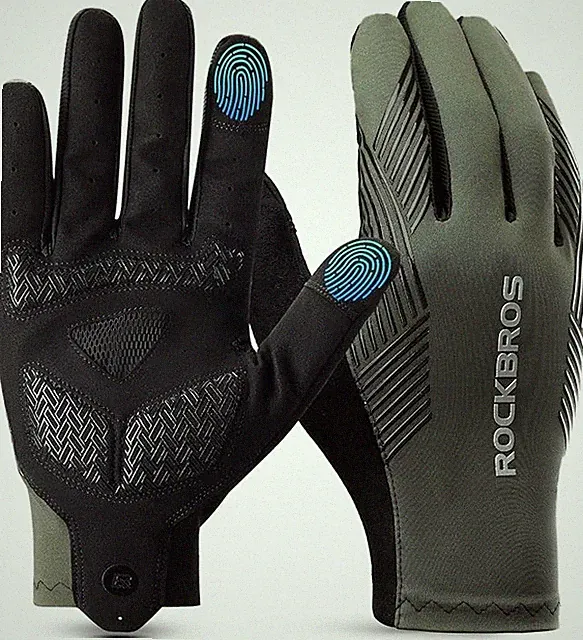ROCKBROS Cycling Gloves-Anti-Slip Full Finger MTB Road Bike Gloves for Riding