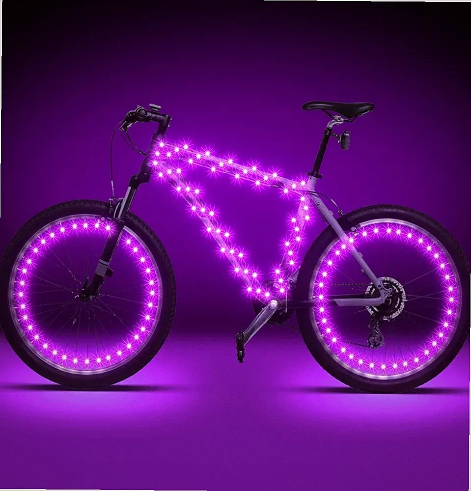 Woanger 3 Pcs LED Bike Lights for Night Riding Bicycle Frame and Wheel Lights